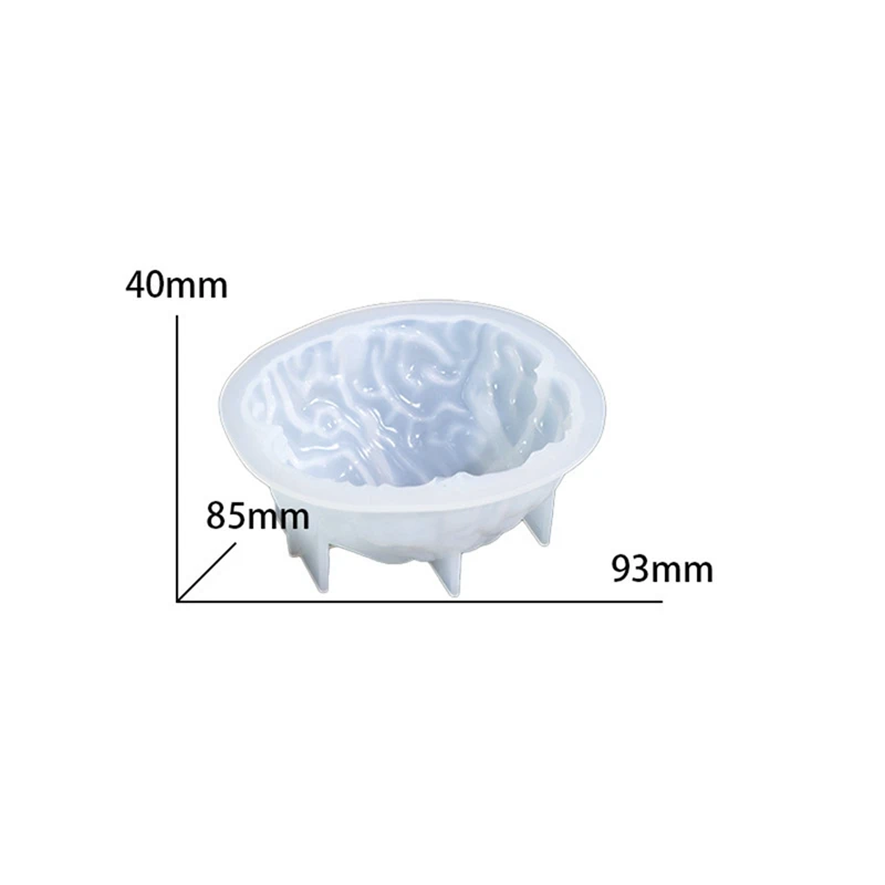 Molde de silicona con forma de cerebro 3D para hacer velas de Halloween, pilar de resina, vela de aromaterapia, jabón, flor artesanal