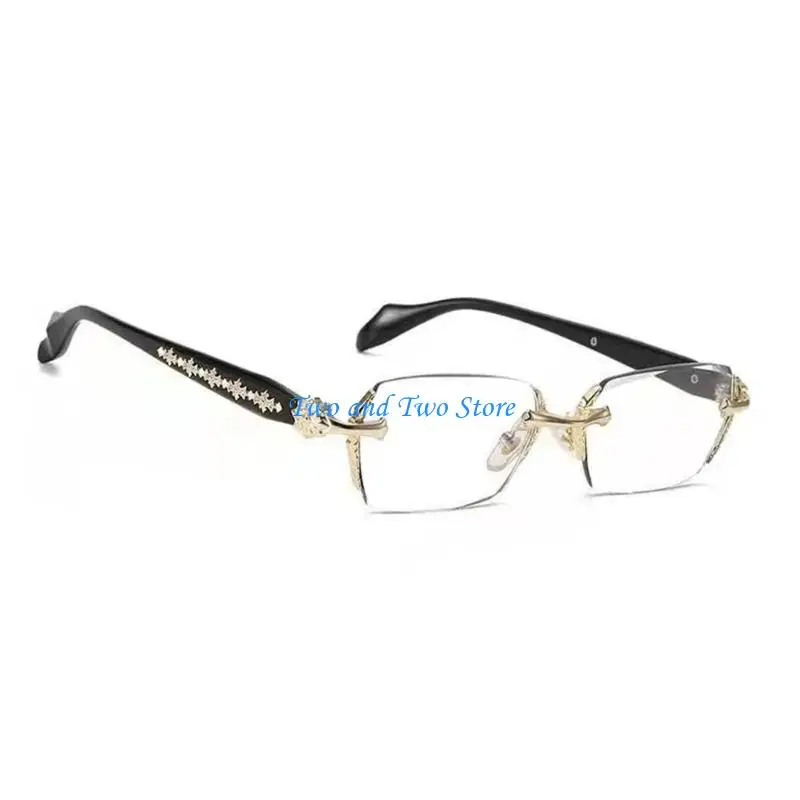 HX6F 2000S Frameless Glasses Plastic Frame Flat Lens Opticals Glasses For Clear Visual