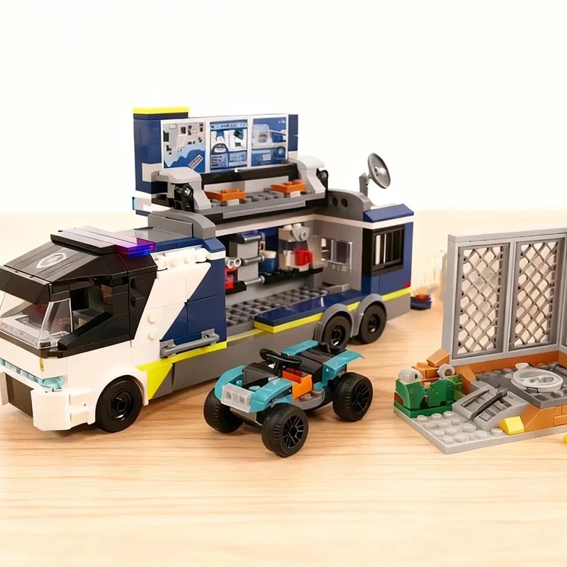 

Third Party Compatible MOC Sets City Series Building Blocks Police Mobile Car Command Vehicle Truck MOC Toys for Kids Gift
