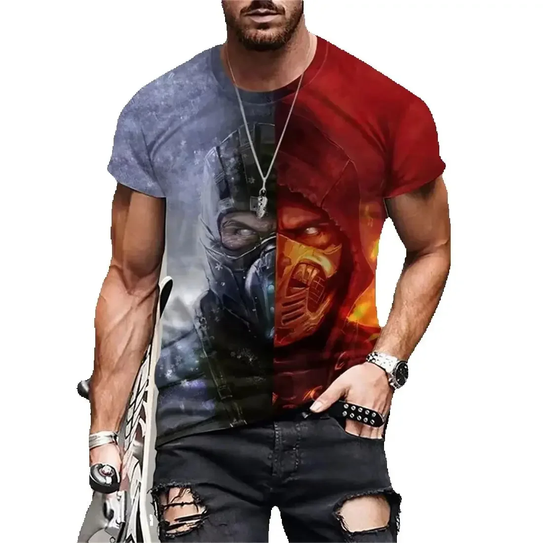 

Топ с 3d принтом графики Скорпиона, спортивный топ с коротким рукавом, повседневная дышащая уличная футболка большого размера, летняя мужская винтажная футболка, топ