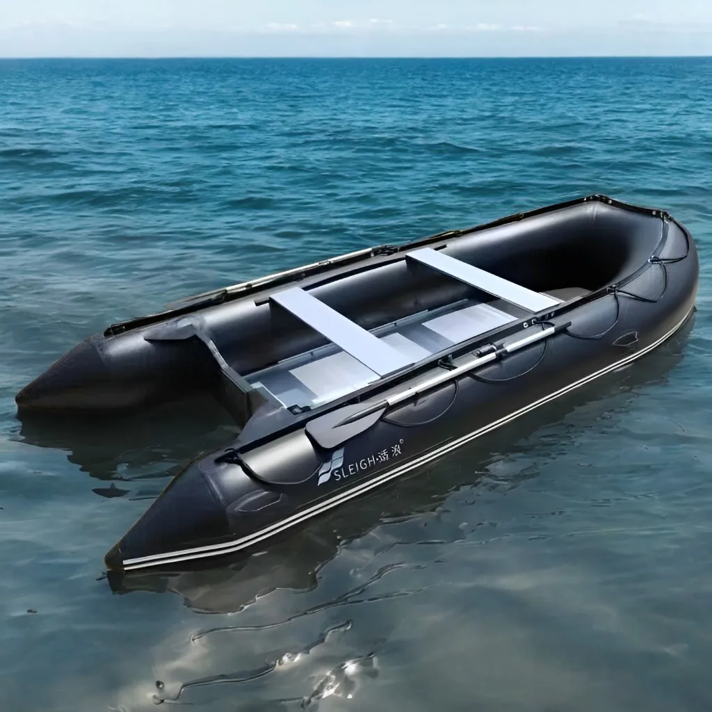 

10.8FT 3.3m 1.2mm Inflatable Speed Kayak Fishing Assault Boat Thicken PVC Transom Tender Rescue Lifeboat With Alloy Bottoms
