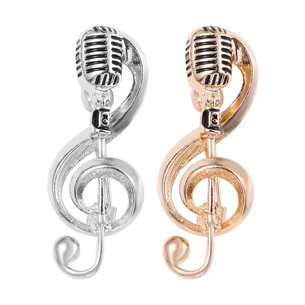 Cartoon Singer Party Lapel Brooch Lapel Pin Jewelry Accessories Microphone Brooches Brooches Pin Enamel Pin Music Note Brooch