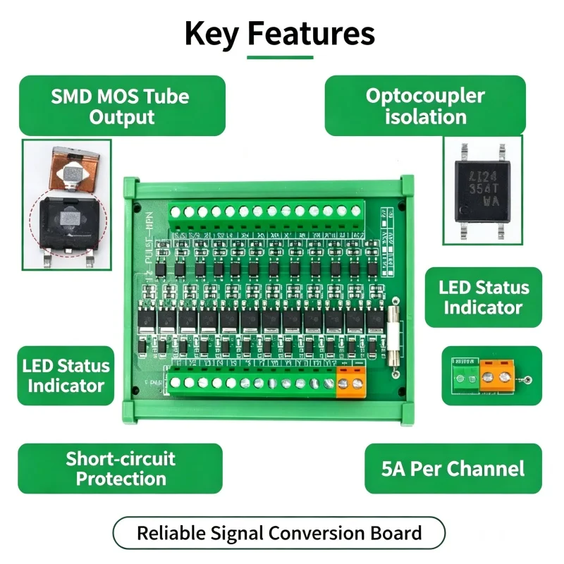 1pcs/lot 12 channel PLC signal amplification board output NPN PNP input universal optocoupler isolation board transistor output