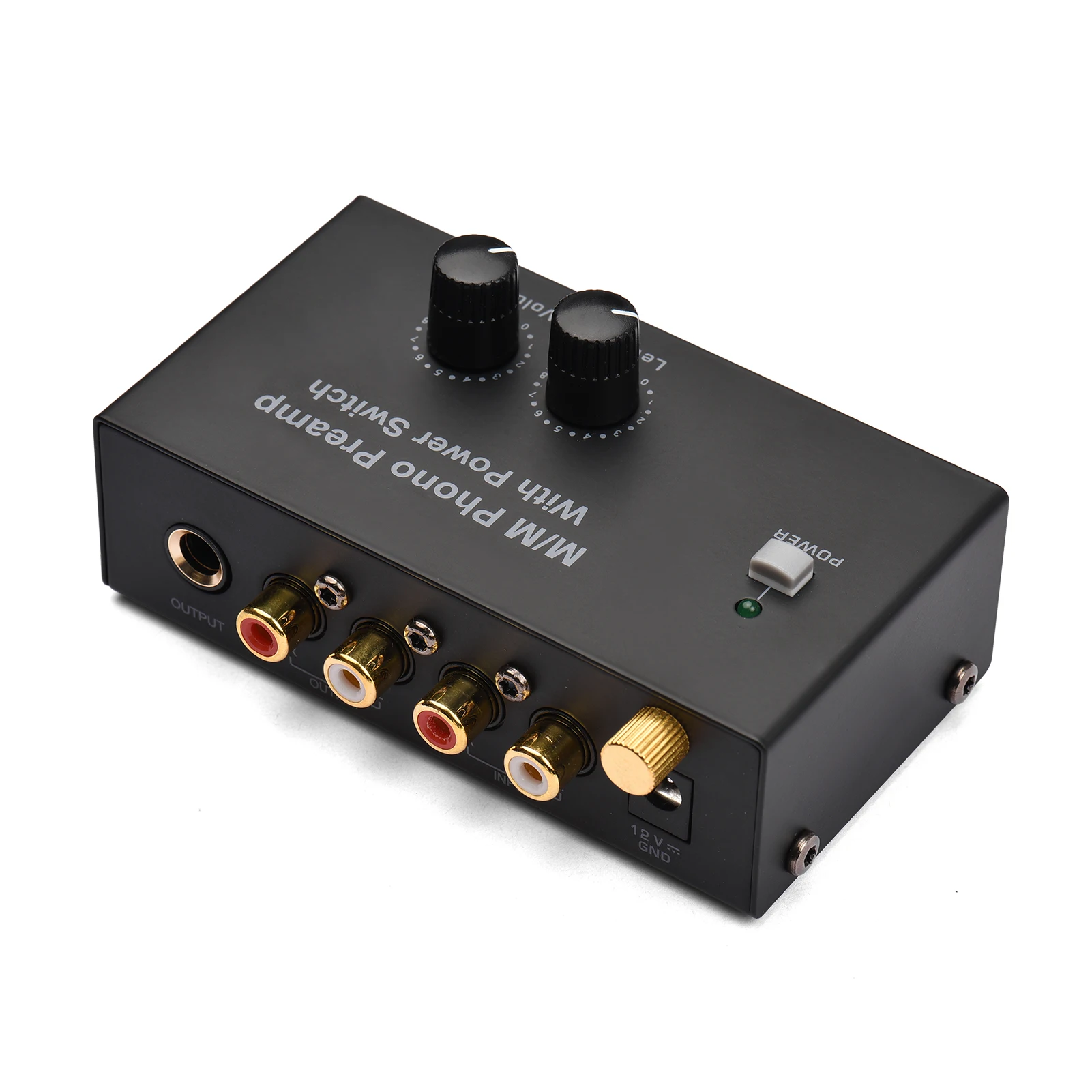 

M/M Phono Preamp с выключателем питания ультра-компактный преусилитель с уровнем и регулятором громкости RCA входной и выходной интерфейс