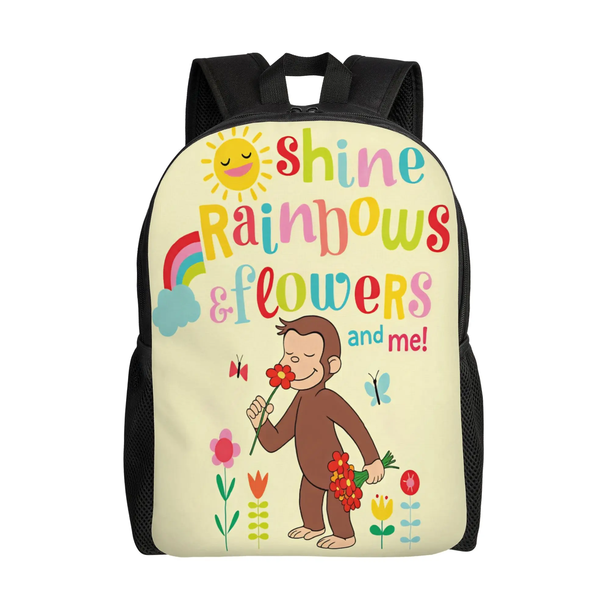 Curious George Monkey Backpack  Trekking Backpacks Female Pretty School Bags Designer Print Rucksack