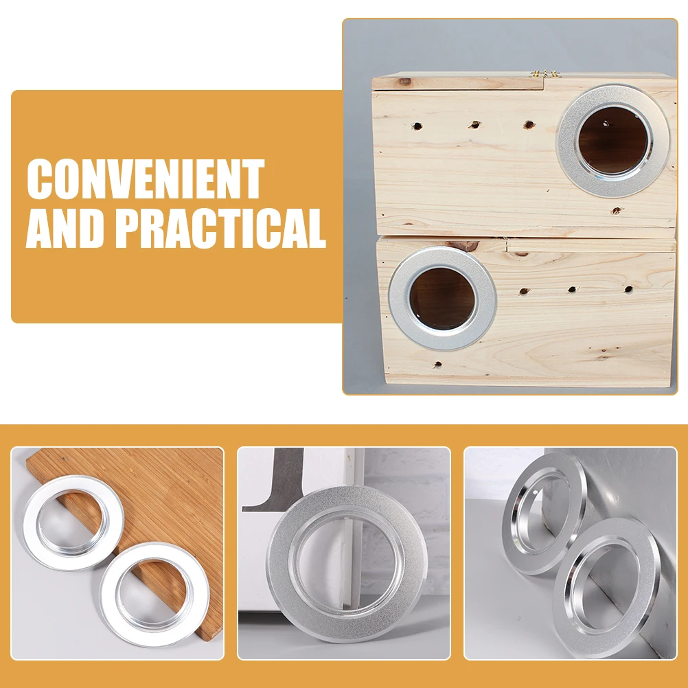 

6pcs Parrot Nest Box Bird House Hole Protector Metal Guards Replacement Parts 55mm 75mm Breeding Cage Accessories Safe Touch