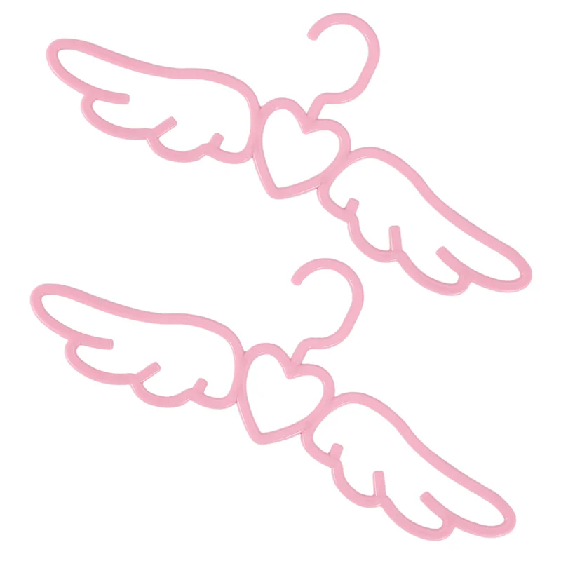 ABWR-40 Pcs New Design Fly Angel Plastic Clothes Shirt Hanger, Cute Pretty Pink Loving Heart Scarf Underwear Hanger Rack