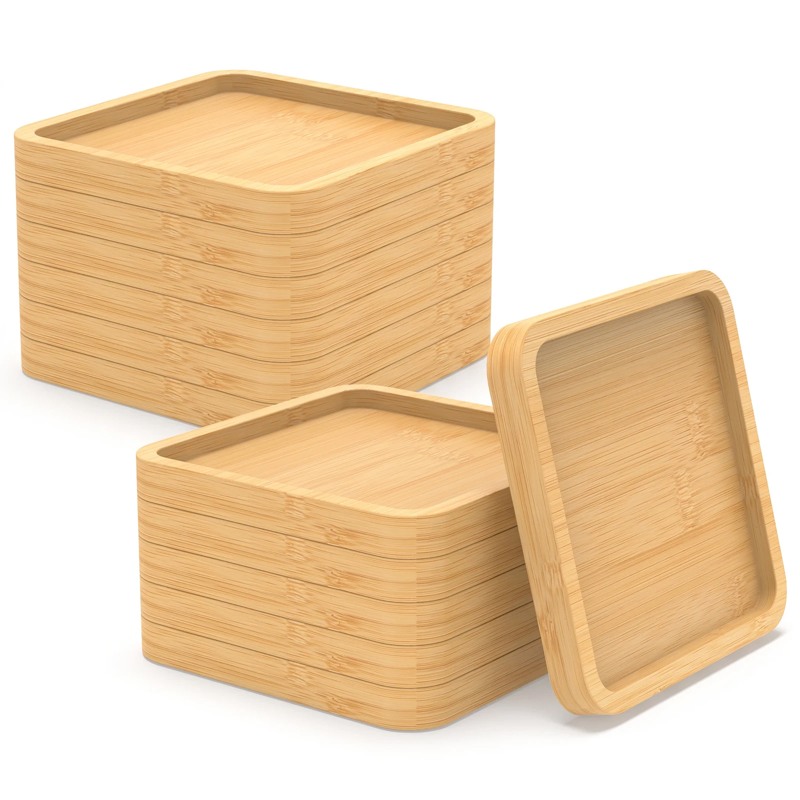 12-Piece Bamboo Cup Pad and Coaster Set