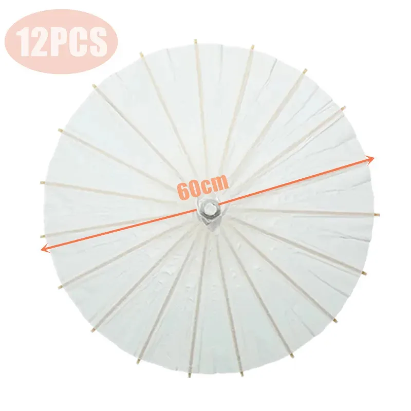 5/12/16PCS Papieren Parasol Bruiloft Papieren Paraplu Party Favor 60/80cm Witte Paraplu's voor Bruids Douche Centerpieces Foto Props