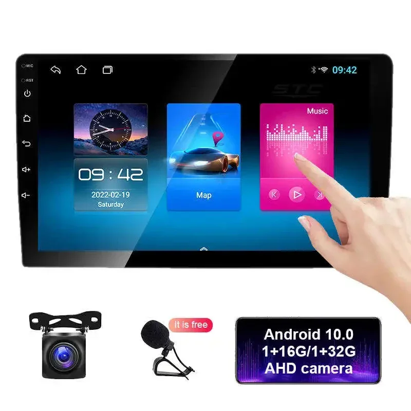 Autoradio Android avec Écran QLED, Système de Navigation Audio DTS DSP, Carte Sim 5G, Lecteur DVD, 8 Cœurs, 2 Din, 4 Go