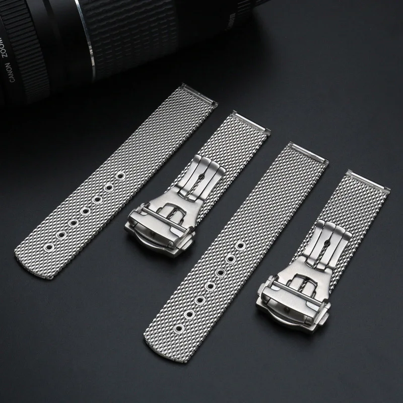 for Omega Seamaster 300 007 Premium Milanese Watch Strap Stainless steel Mesh Metal Folding Buckle Watchband for Women Men 20mm