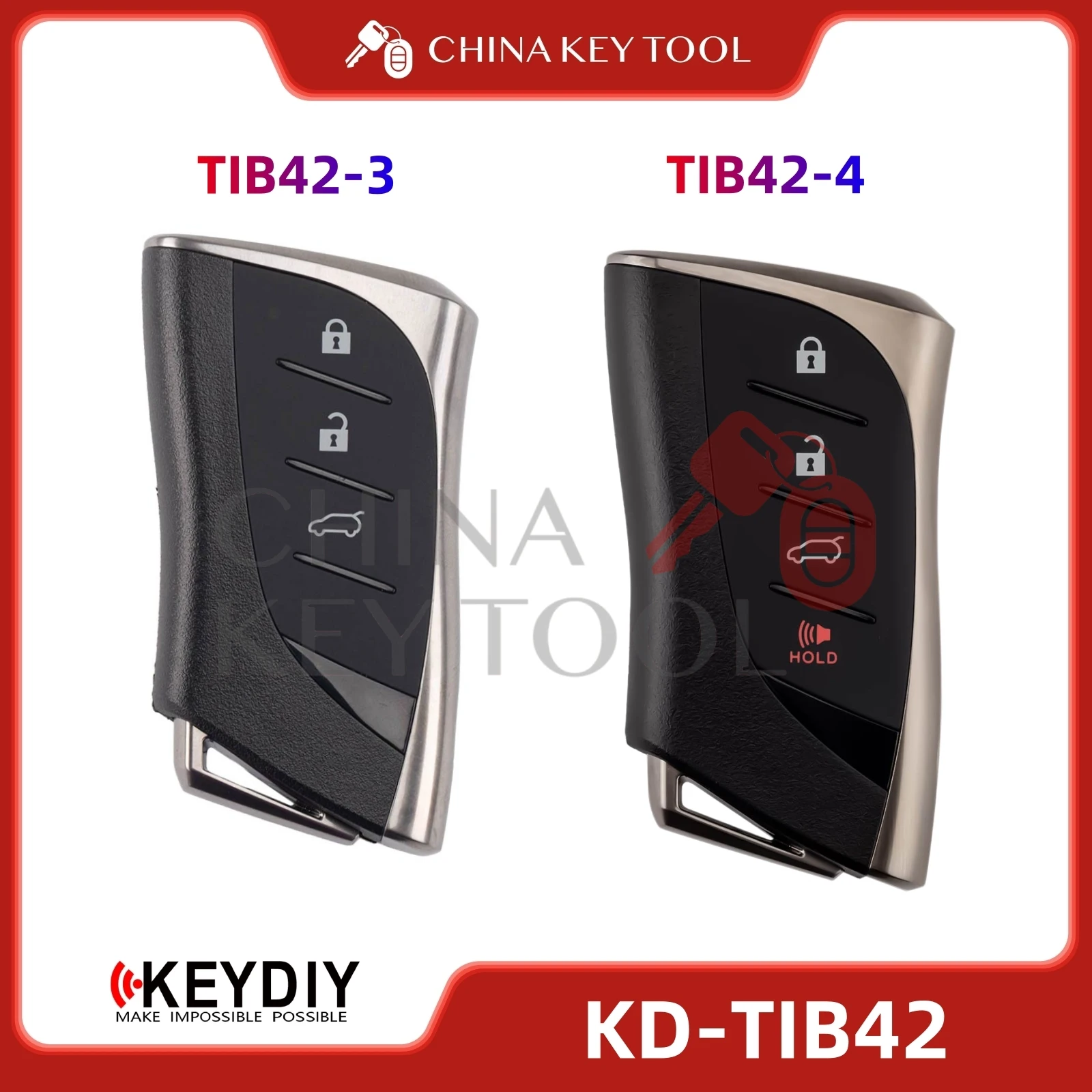 

KEYDIY KD TIB42-3 TIB42-4 Smart Remote Key Support 4D 8A Chip for Toyota Lexus Type