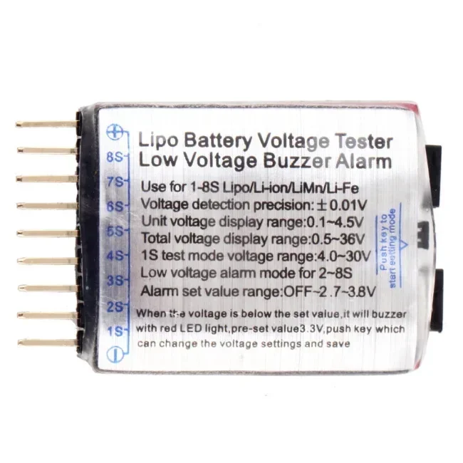 1/2/5 Uds RC voltaje pantalla batería alarma baja zumbador BX100 1S-8S medidor probador Lipo Monitor de batería para RC coche Drone helicóptero
