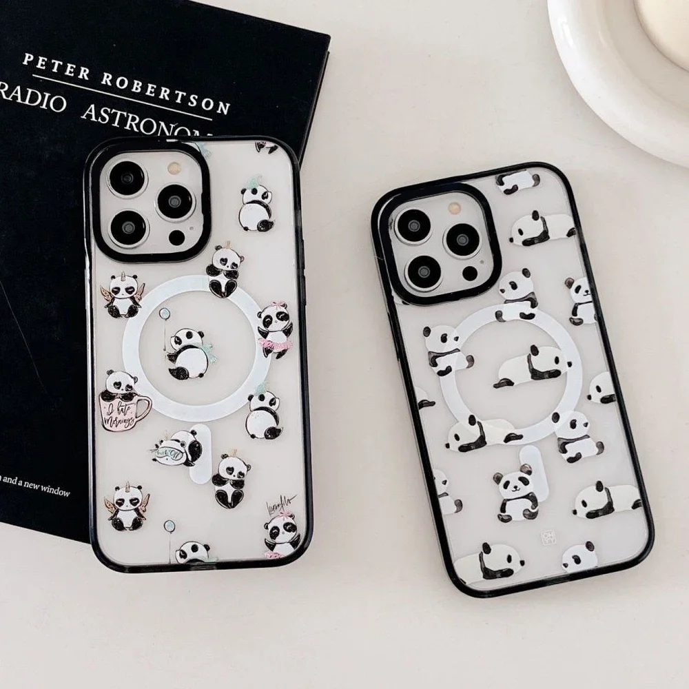 

MagSafe Acrylic Panda Cute Phone Case Cover for IPhone 11 12 13 14 15 Pro Max Case for IPhone 15 Pro Max