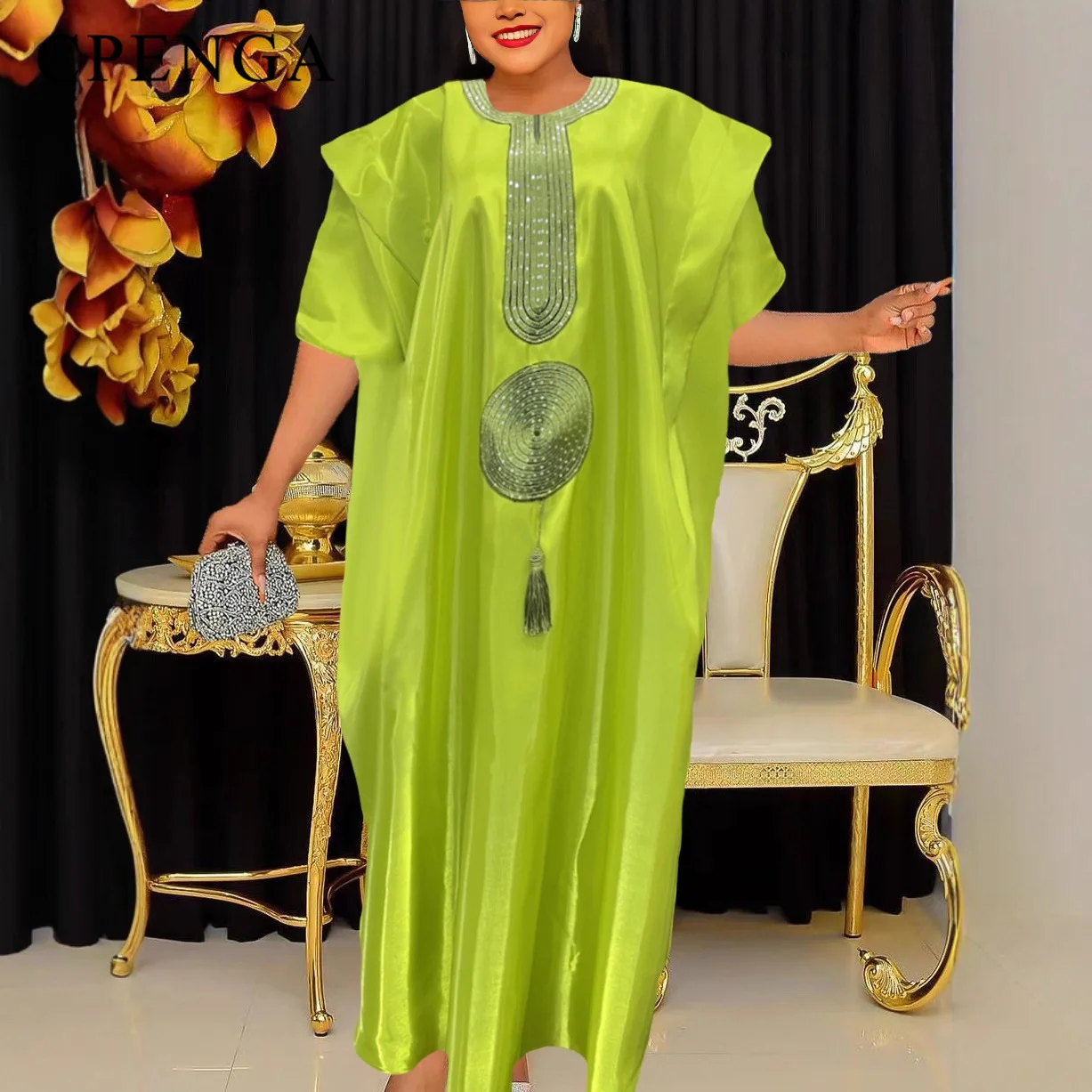 فستان ماكسي أفريقي مقاس كبير للنساء رداء قفطان تقليدي رمضان عباية إسلامية تركيا فساتين نسائية فاخرة أنيقة 2025 #1