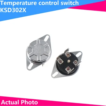 1 adet KSD302X/KSD302T 88C 92C 93C 95C 105C 16A derece manuel sıfırlama sıcaklık termal kontrol isıtıcı termostat bipola