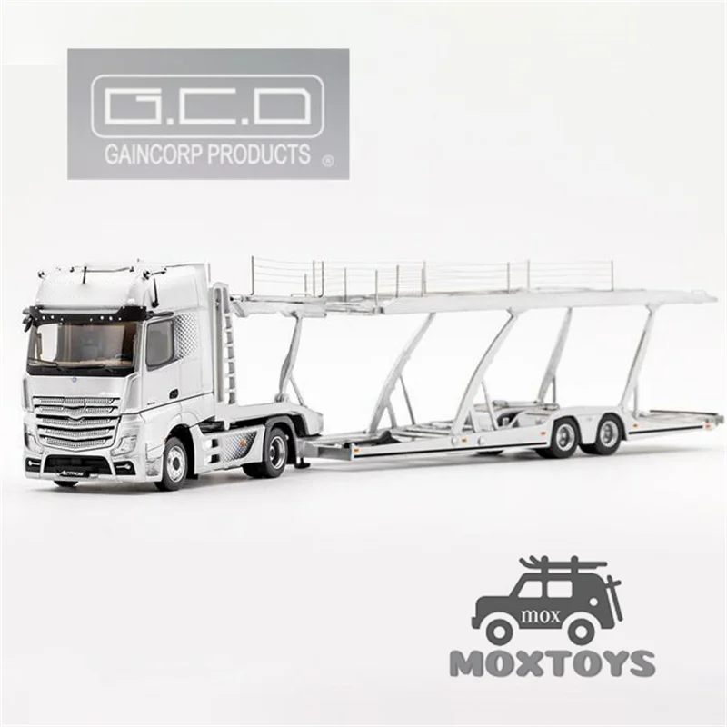 

GCD 1:64 MB Actros Double Deck Trailer Silver LHD Diecast Model Car