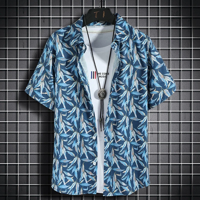 Hawaiian Beach Shirt Men Women Fashion Single-Breasted Short Sleeve Shirts Quick Dry Seaside Vocation Blouse LOOSE Clothes Male