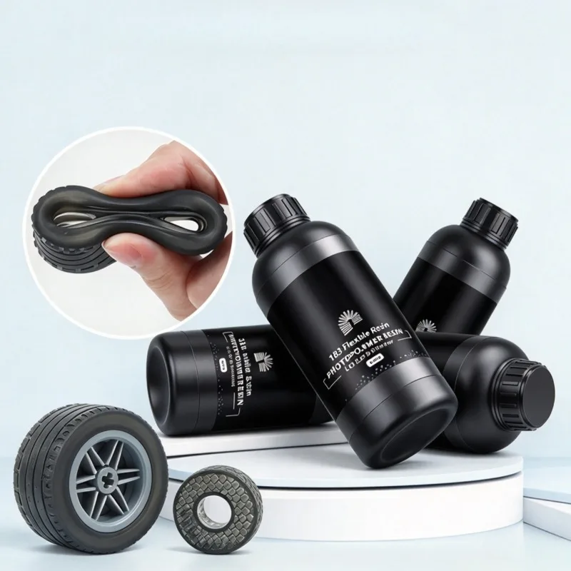 High‑Toughness Flexible 181 Photopolymer Resin Rubber‑Like Tear‑Proof Consumable for LCD DLP 3D Printer,365‑405nm Wavelength