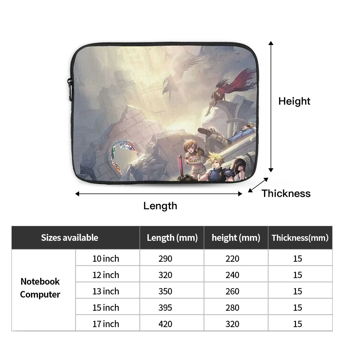 Tifa Lockhart-Final Fantasy 7 Ff7Remake Ffvii FinalNotebook Laptop Bag Case Pouch For Macbook Air Pro Tablet Shockproof Case Bag