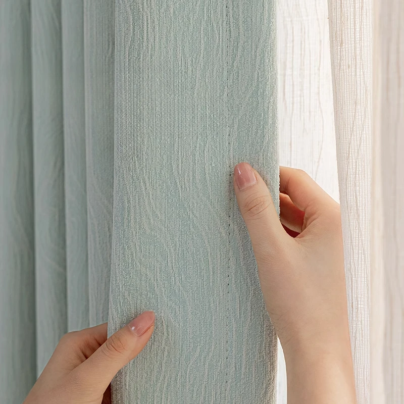 

Blackout Chenille Luxury Modern Minimalist Curtains for Bedroom Living Room Thickened