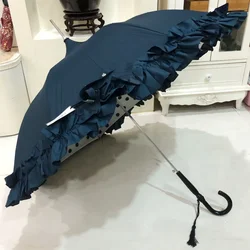 Automatic Beach Cute Umbrella Kawaii Lolita Sunshades Long Sun Umbrella Strong Sunny Guarda Sol De Praia Umbrellas For Women