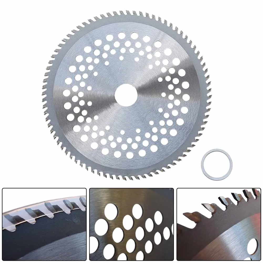 1pc 10Inch 80T Carbide Brush Cutter Saw Blade Lawn Mower Grass Trimmer Blade Garden Tool Replacement 200x25.4mm Cutting Disc