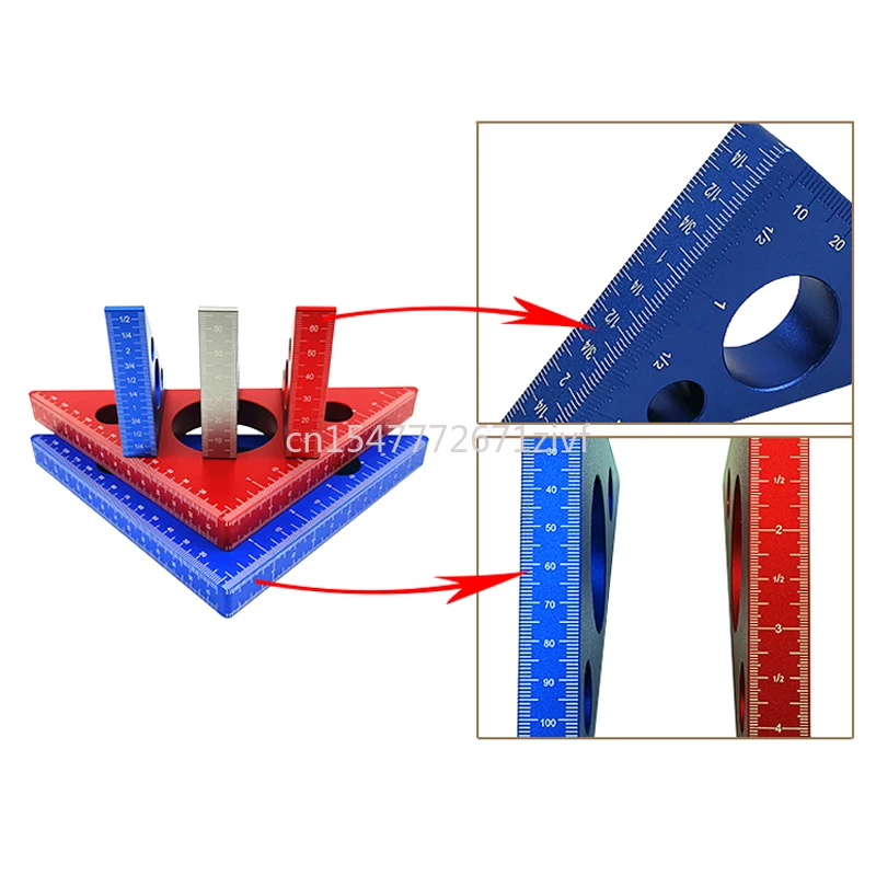 Woodworking Set Square High Precision L-Square British Double Scale Height Measuring Positioning Aluminum Alloy Height Ruler