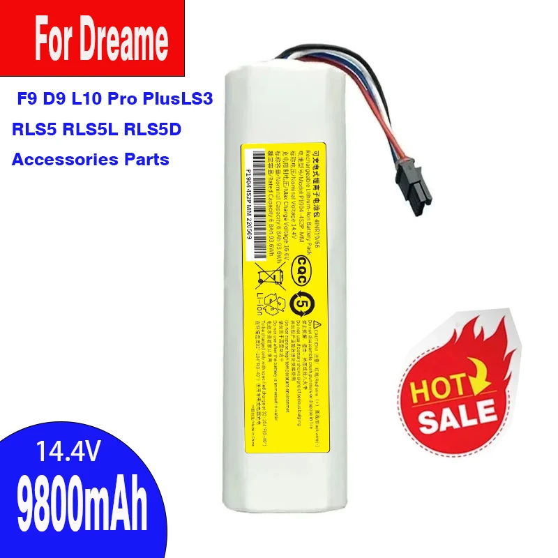 14.4V 12800mAhOriginal  Robotic Vacuum Cleaner Replacement Battery For Dreame F9 D9 L10 Pro Plus RLS3 RLS5 RLS5L RLS5D Part