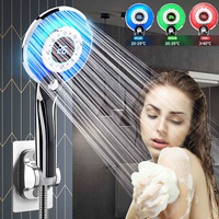 BVSOIVIA LED Shower Head Digital Temperature Control 3 Spraying Mode Shower Sprayer Water Saving Shower Filter with Light Shower