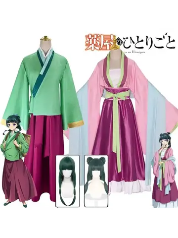 Mao Mao Cosplay Costume Wig Anime The Apothecary Dress Skirt Green Top Kusuriya No Hitorigoto Halloween for Women
