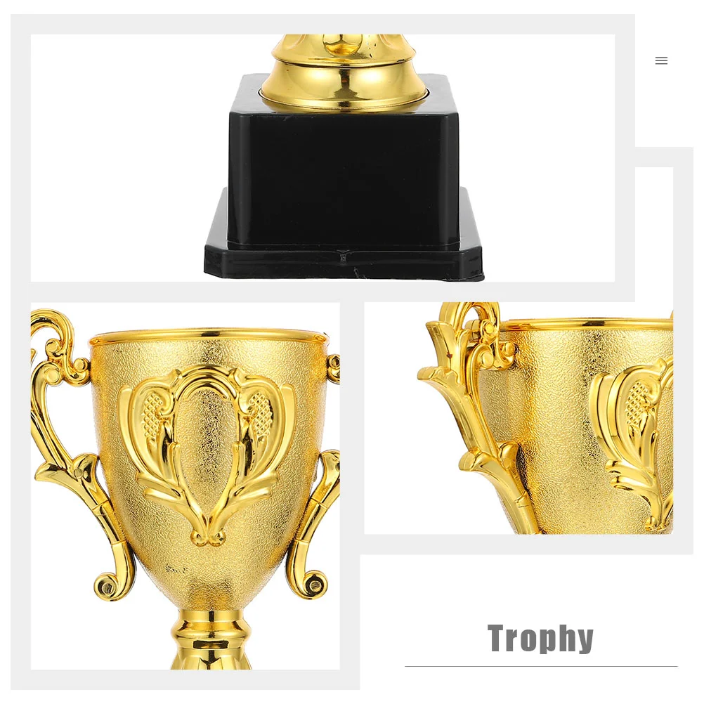 18cm Plastic Trophy Kids Sports Competitions Award Toy with Base for School Kindergarten Champion Cup Medal