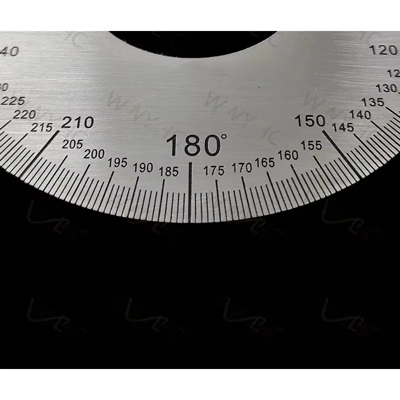 Stainless Steel 360 Degree Round Protractor Dial Clockwise Mark Angle Scale Disc 90x8x2mm Replacement Accessory