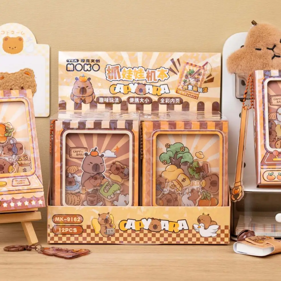 

Portable Color Inner Page Capybara Notebook Doll Claw Machine Cute Small Notepad Cartoon Kawaii Square Writing Pad Student