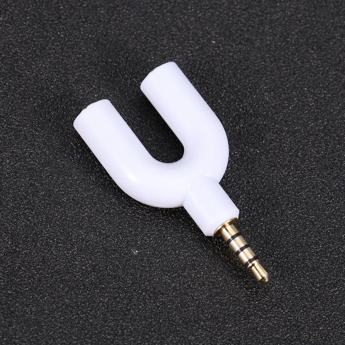 

U Shape 3.5mm Audio Adapter 2 Port Splitter for Earphones Headphones Stereo Speakers Shared Music Playback White