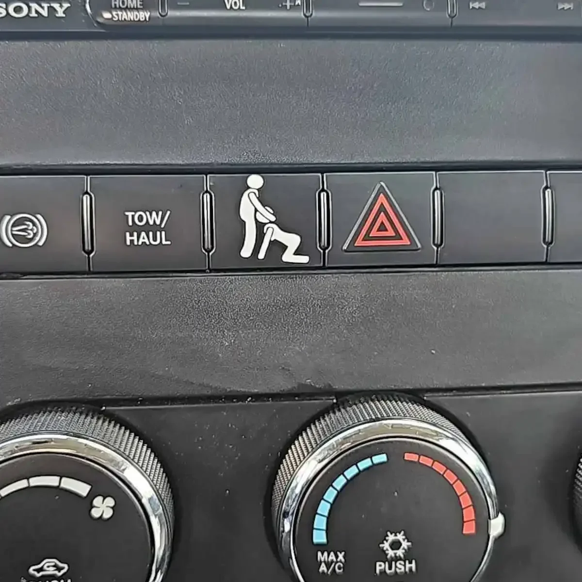 2Pcs Funny Road Head Vinyl Sticker Decal For Car Interior Button Panel Auto DIY Decor Accessories Waterproof Exterior Styling