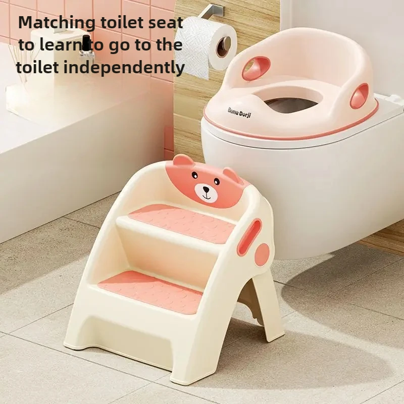 Tabouret de toilette portable pliable pour enfants, anti-alde, pédales larges, léger, robuste, bain, tout-petit, échelle, 2 marches