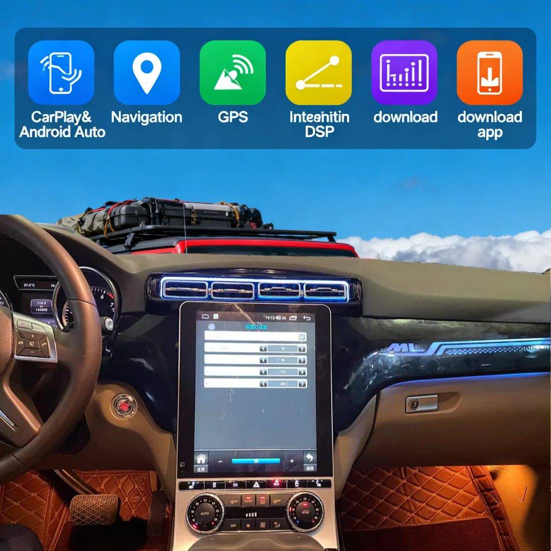 

12.1-дюймовый беспроводной мультимедийный проигрыватель Carplay Android для Mercedes Benz GL (X166) ML (W166) 2012-2015, автомобильное радио, стереосистема, GPS