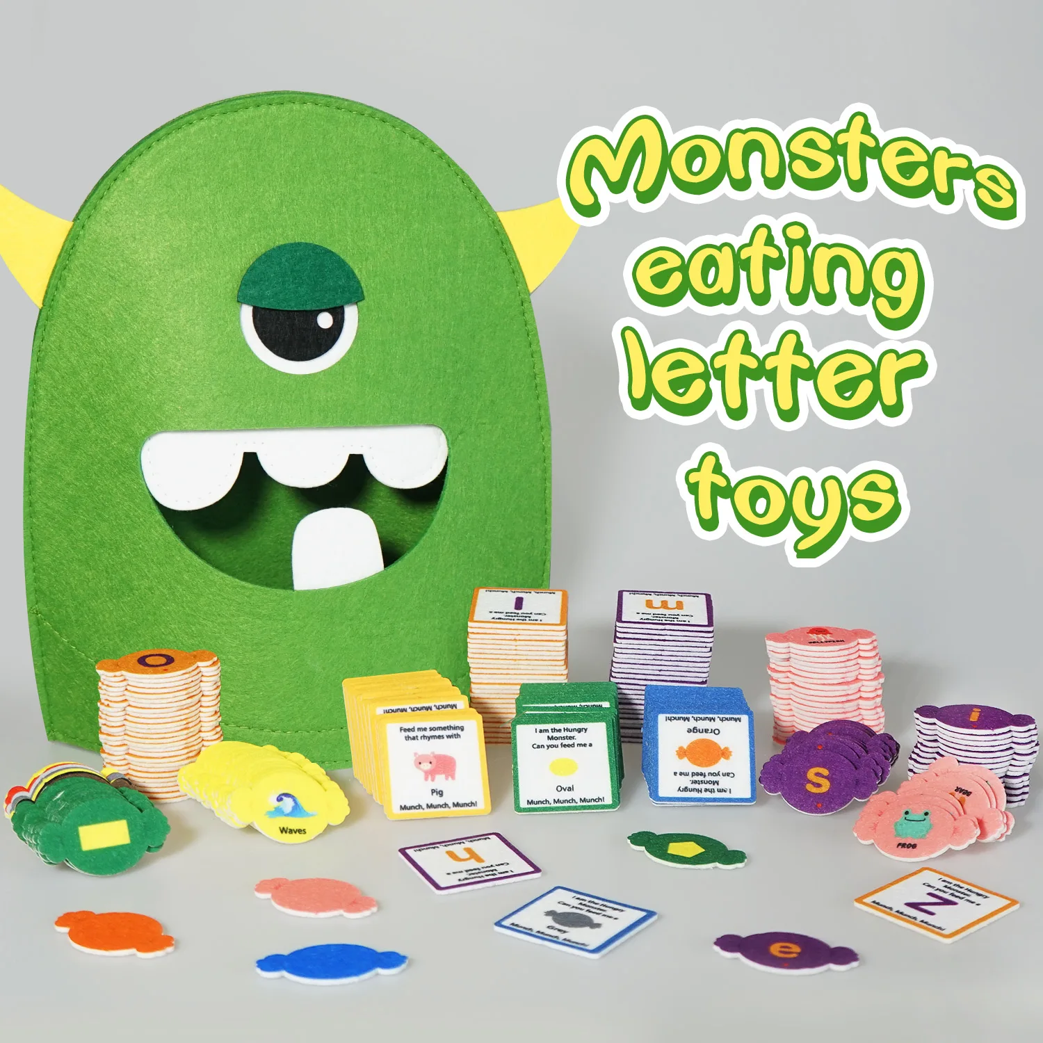 Juego de juguetes con alfabeto Montessori, 231 Uds., letras ABC de fieltro con tarjetas Flash | Kit de aprendizaje temprano para niños en edad preescolar