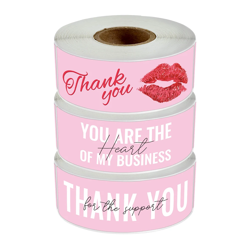 120Pcs/roll Pink Labels Thank You For Your Order Stickers For Envelope Sealing For Small Business Decor Sticker Stationery