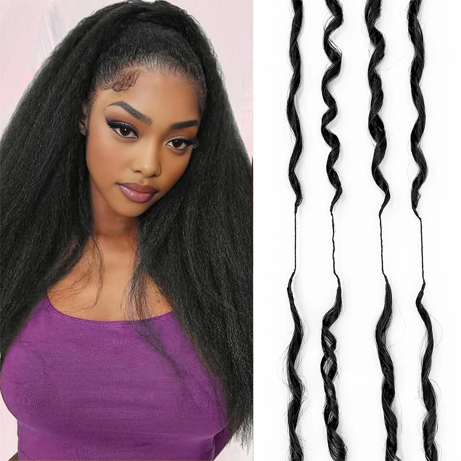 

Knotless Pre-Separated Feather Crochet Human Hair Extensions 100% Remy Hair Kinky Straight Crochet Hair For Boho Twist Braiding