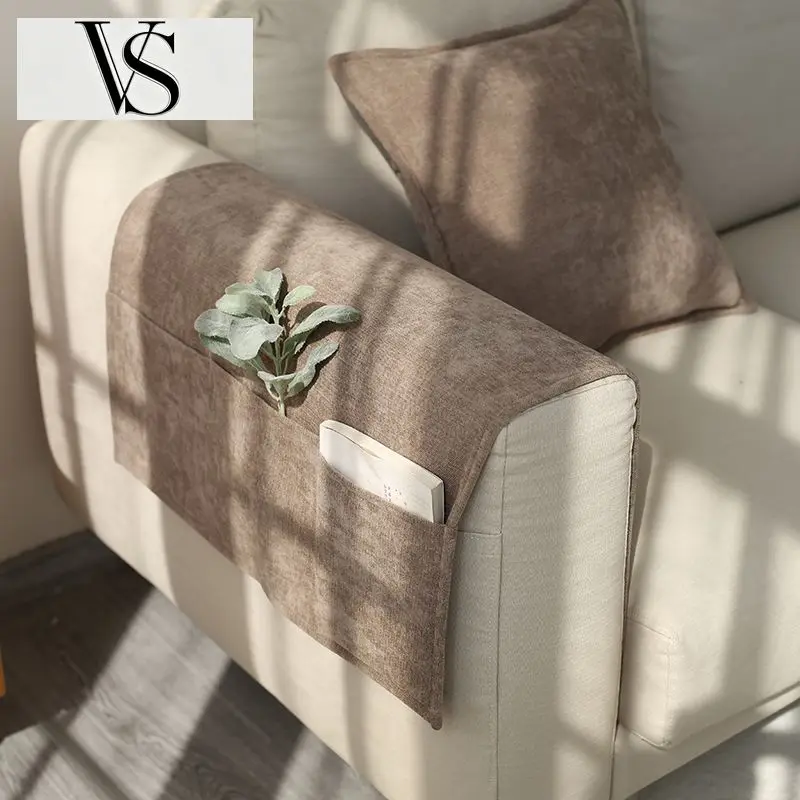 Machine Couch Washable Armrest Pad Thick Color Solid Sofas Cover Handrail for Use Household Non Shrinking Sofa Side Pad