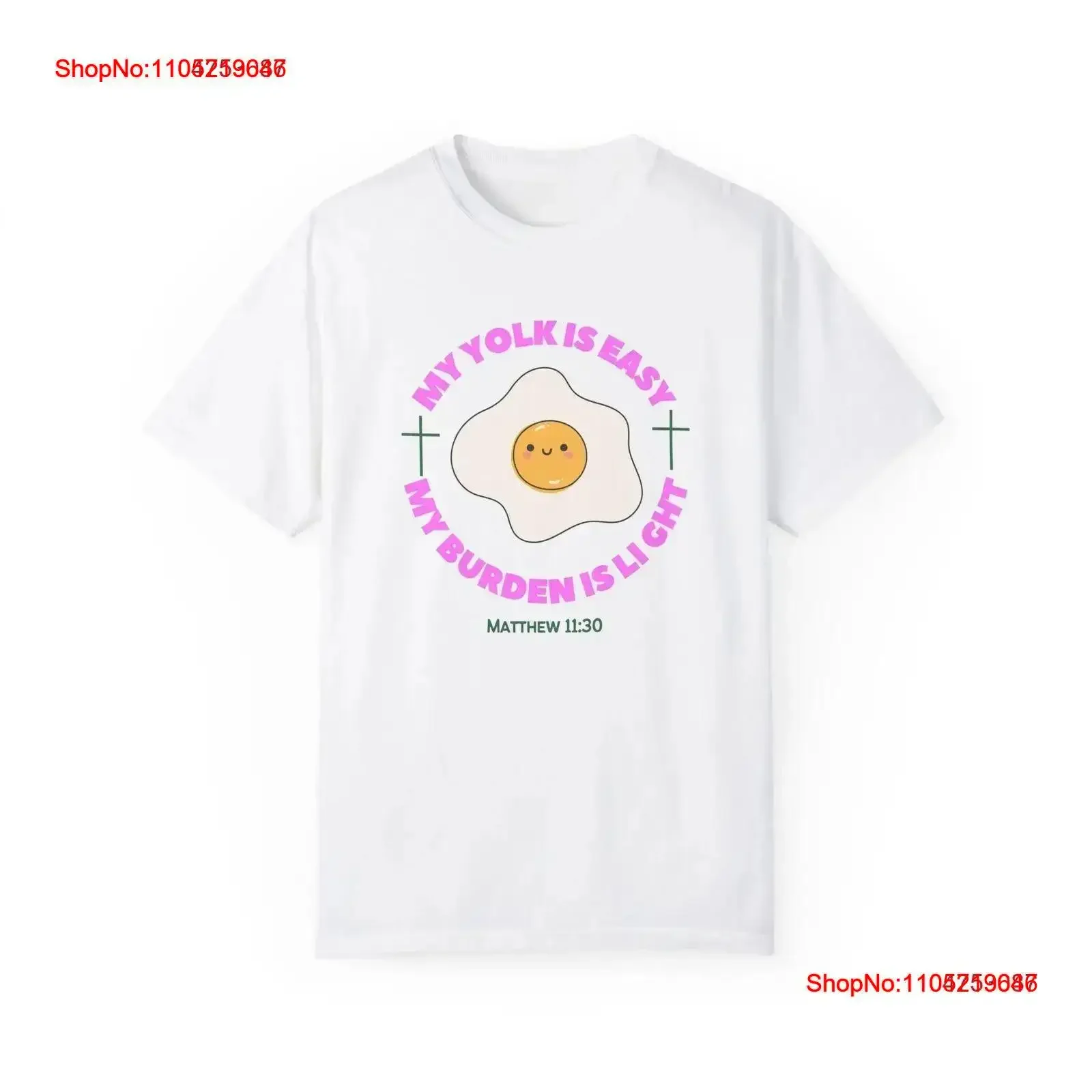 My Yolk Is Easy T Shirt Inspirational for Comfort Faith Positive vintage Washed Casual Top Everyday Wear Stylish vintage