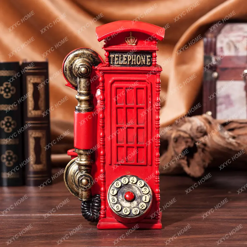 European-Style Retro Old-Fashioned Telephone Model Decoration Window Display Photography Props Creative Resin Decorations