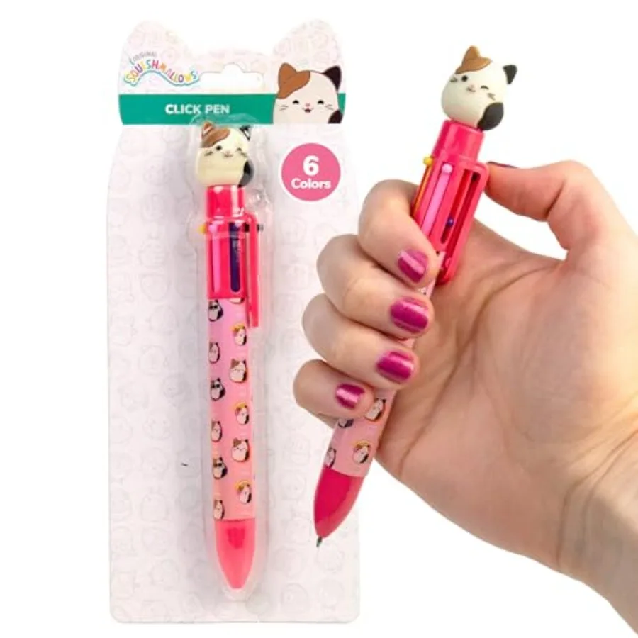 

Original Multicolor Pen, Novelty Pen With 6 Inks and Cam the Cat Topper, Cool School Supplies, Cute Pens and Stationery, Gifts