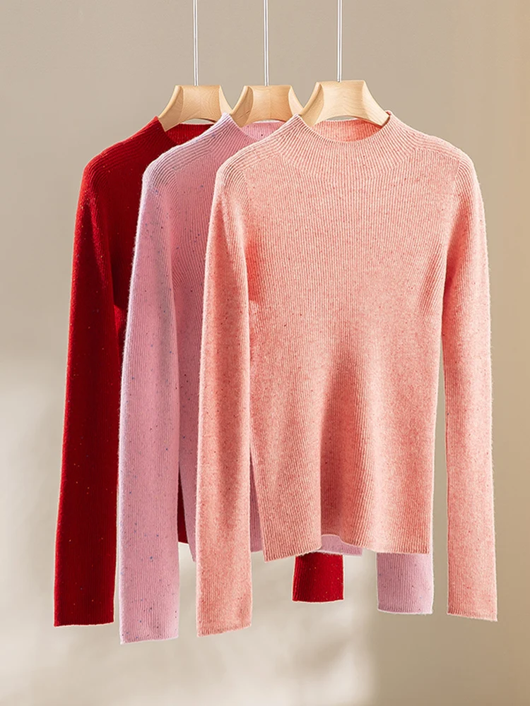 

Women's Slim Fit f High Ne Knitwear 00 Wool 26 Needles 2 Stitches Base Layer Sl Long Sve Casual Top