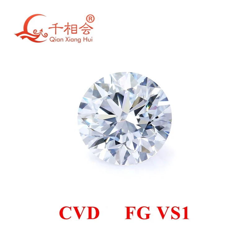 CVD FG color 0.1ct to 0.8ct 3mm -6mm VS clarity 3EX round white lab grown diamond loose stone pass presidium 3 tester pen NGIC
