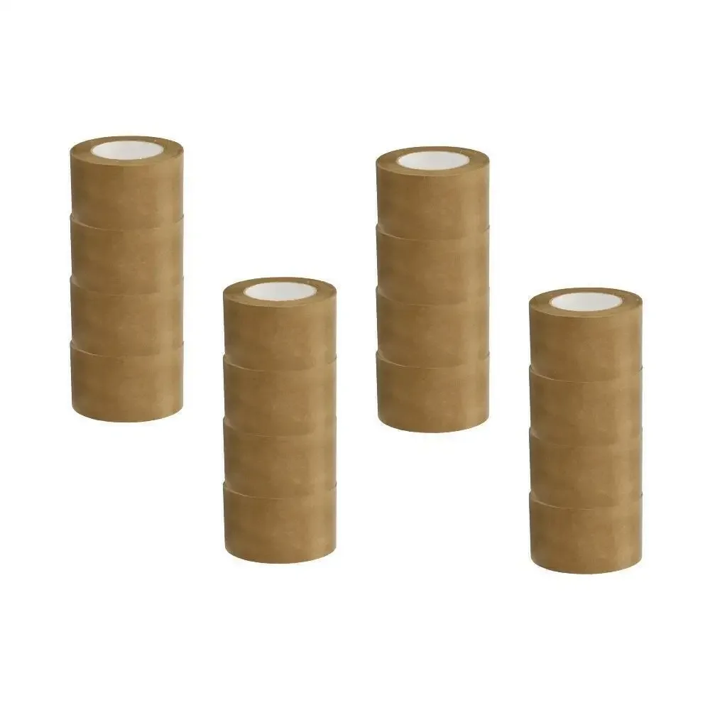 

4 Rolls - 3" x 60 Yards, 5.9 Mil Industrial Flat Back Kraft Brown Paper Tape