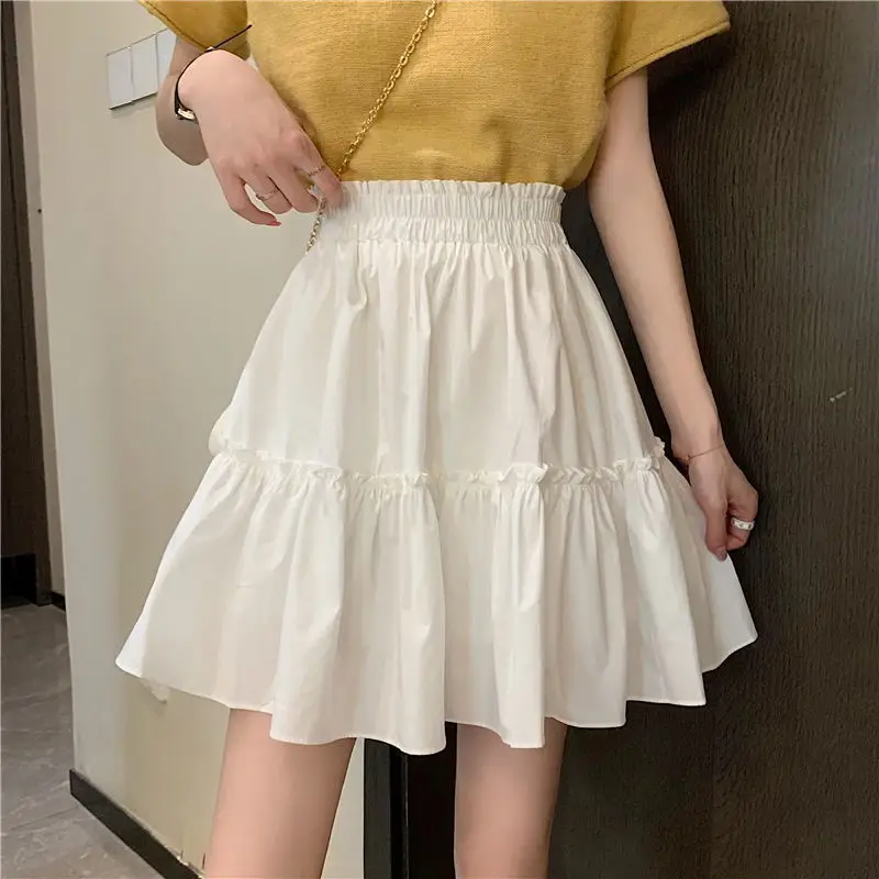 Mini Skirt A Line Pleated Skirt Women Girl White Black Korean Fashion Clothes Clothing Kawaii Cute Style Fairy Core Fairycore