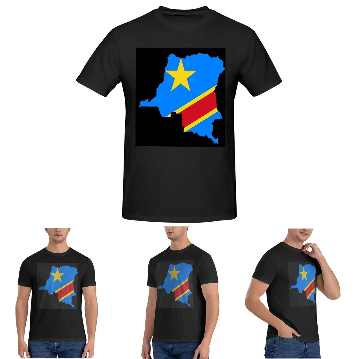 

Flag Map Of The Congo T-Shirt for Men Cotton Oversized T Shirts Men's Short Sleeve Round Neck Summer Clothes Tops S-6XL